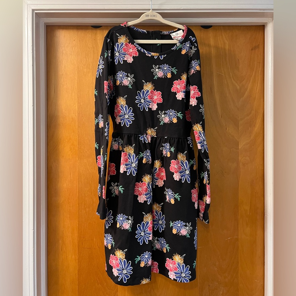 Hanna Andersson floral skater dress size 150/12 made in Peru
